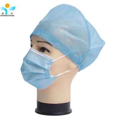 China Impregnated Nonwoven Disposable Hair Net Cap For Nurse And Doctor for sale