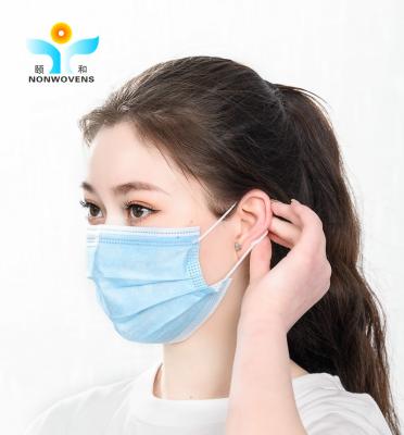 China YIHE 3 Ply 14.5*9.5cm Blue White Disposable Face Mask , Nursing Surgical Flat Face Mask  For Kids for sale