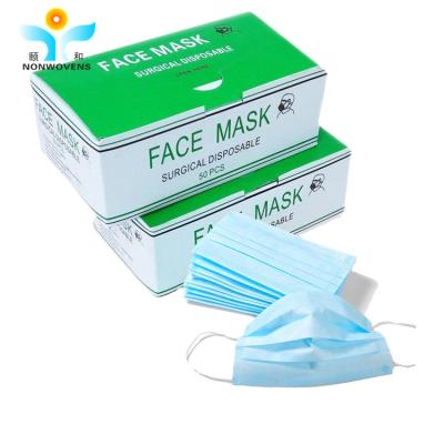 China Ear Loop Disposable 3ply Face Mask Melt Blown Material Surgical Mask With Logo for sale