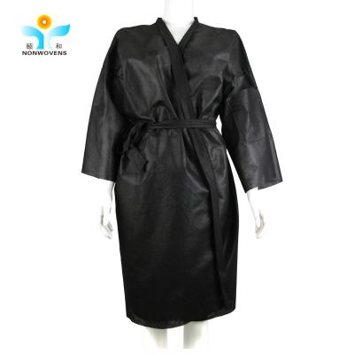 China 78g PP non-woven 130cm Length Disposable Kimono Robes  For Beauty Salon for sale