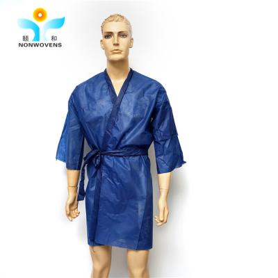 China protective Disposable Kimono Gowns , CE Disposable Sauna Suit Short Sleeve for sale
