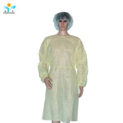China Normal / Reinforced Hospital Disposable Isolation Gown 30-60gsm for sale