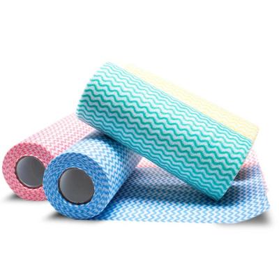 China Spunlace Non-Woven Disposable Cleaning Kitchen Wipe Kitchen Wiping Cloth Nonwoven Fabric Roll for sale