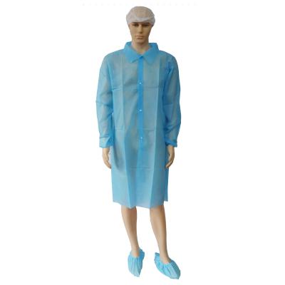 Китай Knitted Cuff Lab Coat For Medical Use With Good Breathability Nonwoven Fabric продается