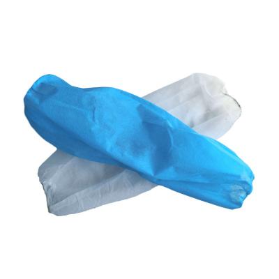 China Disposable Arm Cover Oversleeve Blue Nonwoven PP Arm Sleeve Cover With Elastic Cuff for sale
