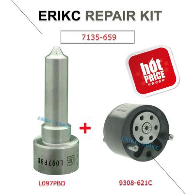 China ERIKC 7135-659 diesel engien injector control valve 9308-621C nozzle L097PBD repair kit DSLA 150 FL 097 and 9308 621C for sale