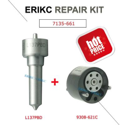 China ERIKC 7135-661 fuel injector repair kits set L137PBD + 9308-621C valve and nozzle 9308 621c for EJBR02901D EJBR03701D for sale
