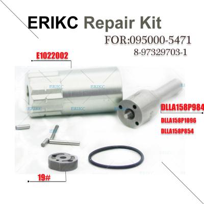 China ERIKC denso 095000-5471 diesel injector 8-97329703-1 repair kit DLLA158P1096 nozzle 19# valve plate E1022002 oring for sale