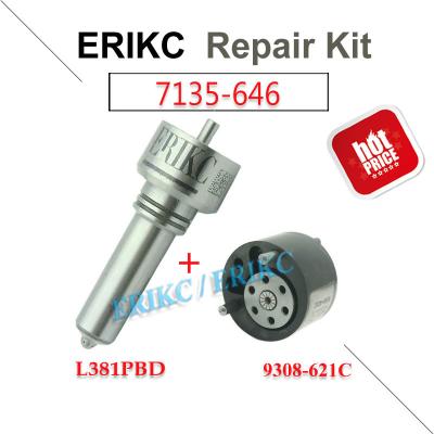 China ERIKC 7135-646 delphi injector repair kit nozzle L381PBD valve 9308-621C diesel injection parts for EJBR05102D DACIA for sale
