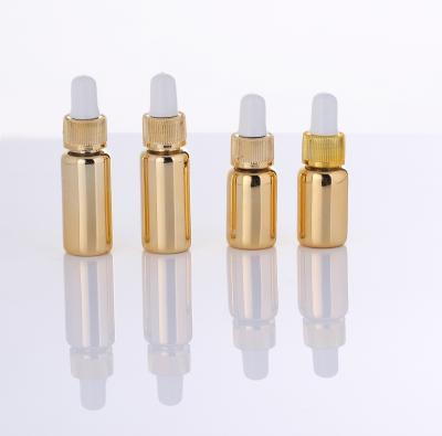 China Brown Gold 15~100ml Dropper Bottle Round PET Plastic Dropping Bottles For medicine for sale