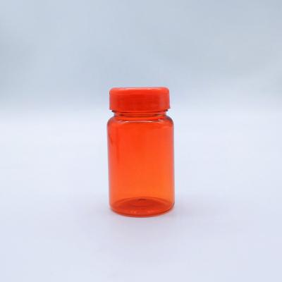 China Custom Color PET Plastic 80ml Vitamin Pill Bottles With Flip Cap for sale