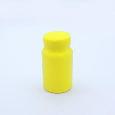 China 150ml PET Plastic Customized Yellow Vitamin Pill Bottle With Child Resistant Cap for sale