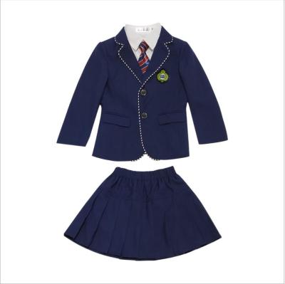 China Eco-Friendly/Blast 2 In 1 Blazer Suit Custom Design Solid Wholesale For Girls And Boys Kids International School Uniform for sale
