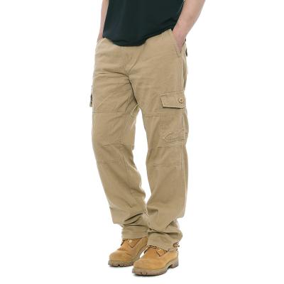 China Tactical Men's Straight Leg Outdoor Pants Trousers Casual Multi Pocket Anti-Wrinkle Men's Cargo Pants Wear Large Size for sale