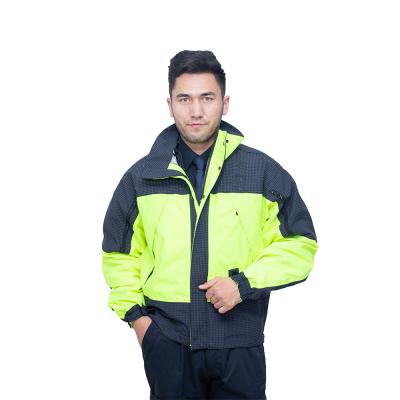 China Water Make Visible Work Clothes Mens Workwear Anorak Hi Fill Jacket With Hood Resistant for sale