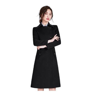 China Anti-wrinkle Winter Women Business Wear Woolen Coat Hostess Overalls Woolen Jacket Mid Length Tooling for sale