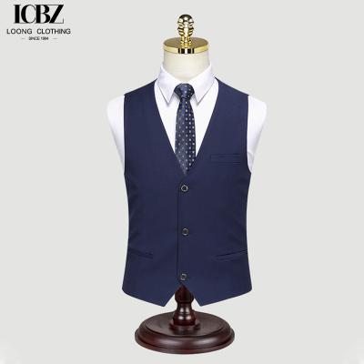 China Dark Blue Single-Breasted Suit Vest for Professional Formal Occasions and Weddings for sale