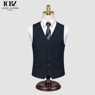 China Korean Slim Fit Woven Navy Blue Suit Vest for Men Gender Men Professional Formal Vest for sale
