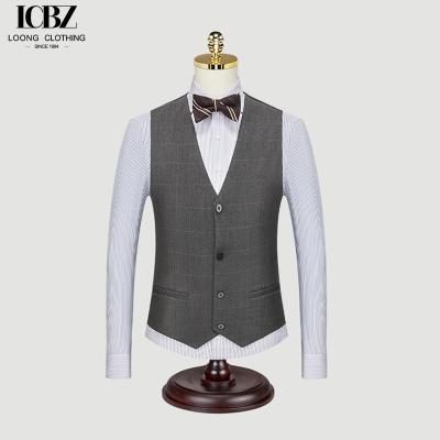 China Customized Color Men's Plaid Suit Vest for Business Banquet in Retro British Style for sale