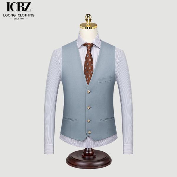 Quality Seamless Fusing Groomsmen Suit Vest for Men's Winter Workwear Korean Version Slim for sale