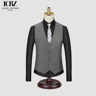 China Casual plaid trendy Korean style formal vest business slim vest wedding groomsmen suit vest for sale