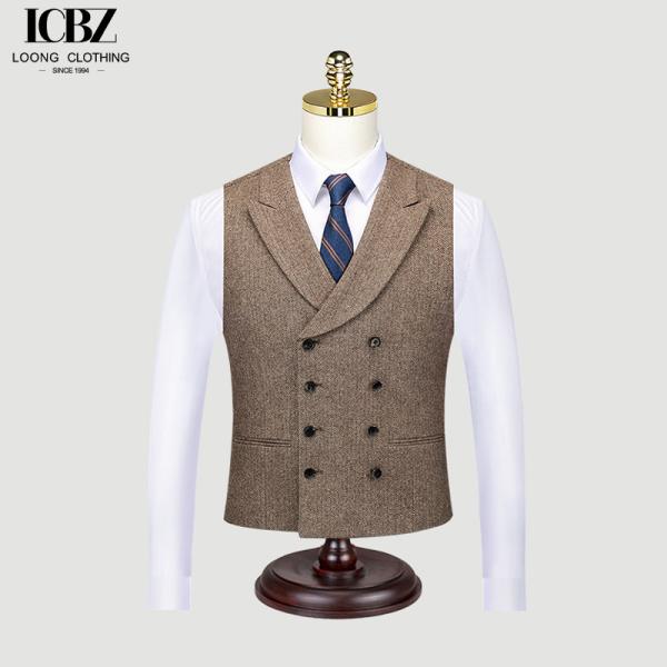 Quality Formal Striped Suit Vest for Groomsmen Group in Regular Length and Mandarin Collar for sale