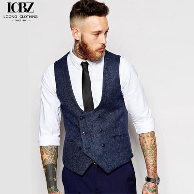 China Men's Slim Black Suit Vest in Customized Color Perfect for Business Formal Style for sale