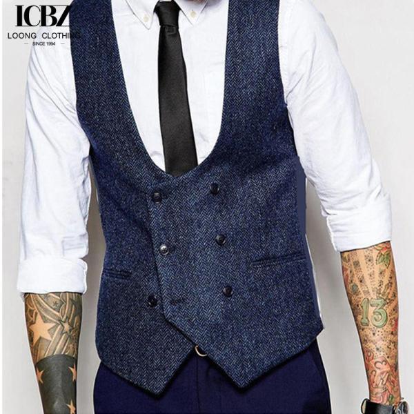 Quality Men's Slim Black Suit Vest in Customized Color Perfect for Business Formal Style for sale