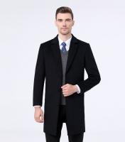Quality Standard Thickness Winter Men's Woolen Coat with Suit Collar and Mid-Length Back Split for sale