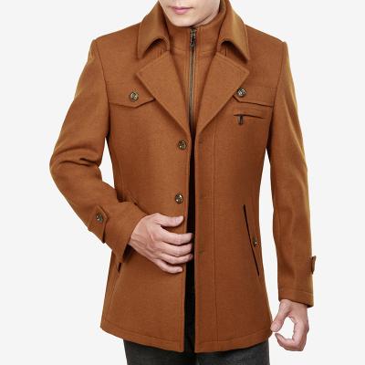 Китай Мужская шерстяная ткань толстый пальто с полным размером и 100% полиэстерный наполнитель продается