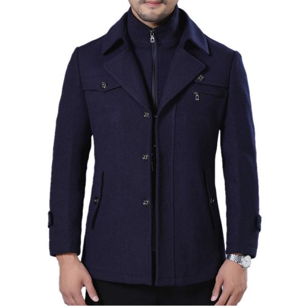 Quality Men's Wool Cloth Thicken Coat with Full Size and 100% Polyester Filling Material for sale