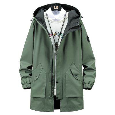 China Autumn Parkas Windbreaker Men's Fat Long Coat Jacket with Dyed Processing Type for sale