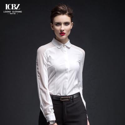 China 2022 Pure Solid White Casual Formal Ladies Blouse Tops para Mulher de Escritório em Affordable à venda