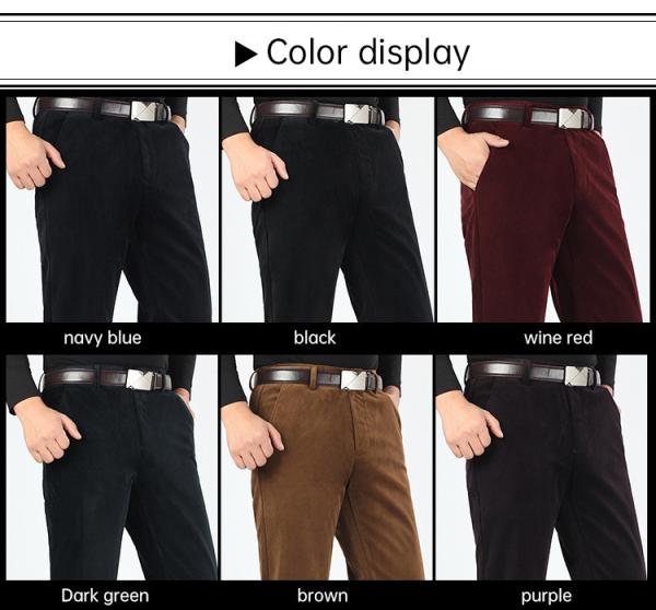 Quality LCBZ Winter Corduroy Men's Trousers Stretch Windproof Warm Closure Type for sale