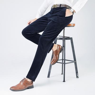 China Regular Fit Drawstring Closure Corduroy Dress Pants for Men's Professional Look for sale