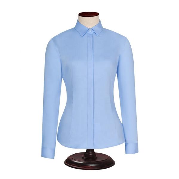 Quality Slim Fit Bamboo Fiber Formal Shirt For Women Women's Blouses Shirts With Stand for sale