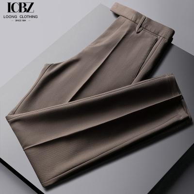 China Simple Drape Design Men's Wool and Silk Suit Trousers for Autumn Business Casual for sale