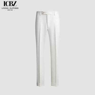 China Customized Color Men's White Suit Pants with Anti-Wrinkle and Versatile Features for sale