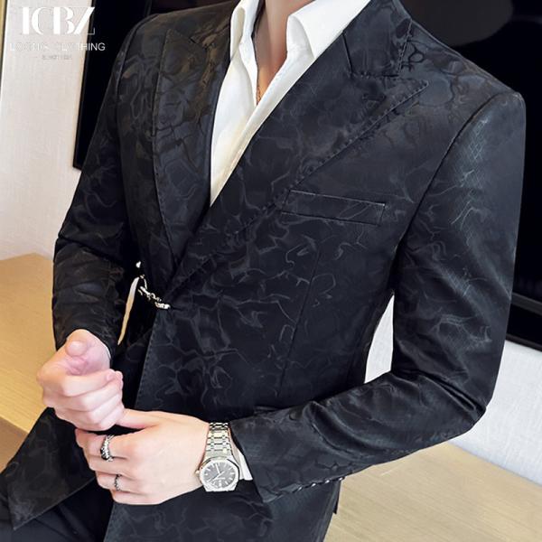 Quality Custom Logo Men's Leather Suit Jacket in Peaked Style for Casual and Formal Wear for sale