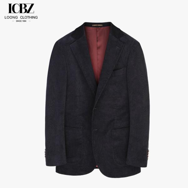Quality Men's Khaki Corduroy Casual Slim Suit Autumn Single Suit Blazer Jacket with for sale