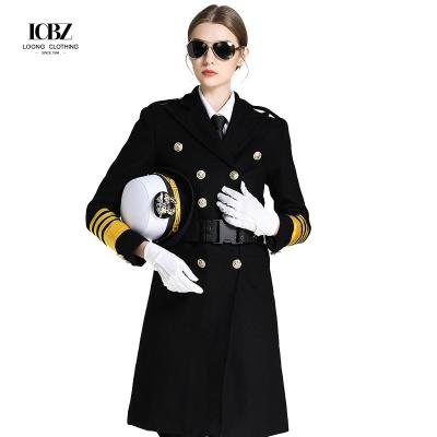 Китай Юнисекс шерстяная куртка Капитан длинное шерстяное пальто Низи Британский флот утолщенная зимняя одежда продается