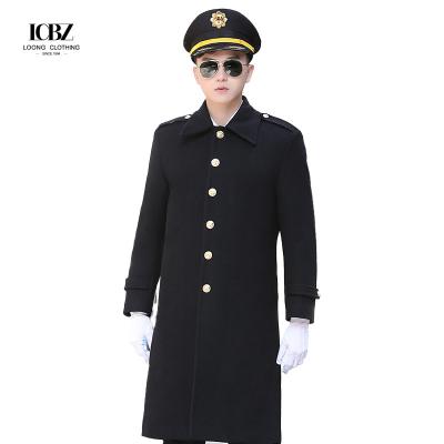 China Customized Color Air Hostess Uniform Unisex Thickened Wool Coat for Winter Warmth for sale