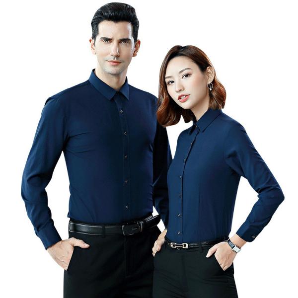 Quality Solid Pattern Breathable 100% Cotton Long Sleeve Formal Dress Shirt for Men and for sale
