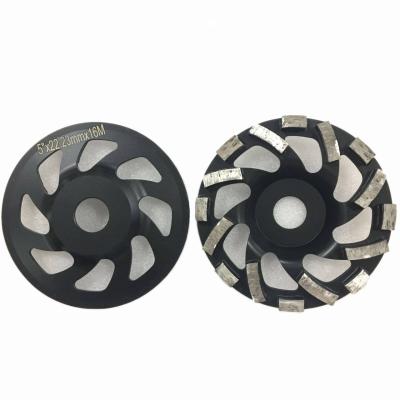 China 4 polegadas Diamond Cup Wheel L tipo moedor de ângulo Concrete Polishing Wheel à venda