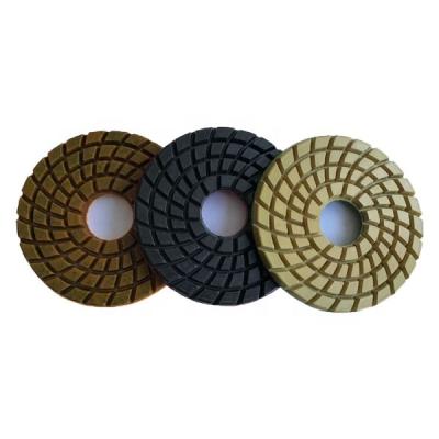 China Wet Machining 4 inch 3 Step Diamond Polishing Pads For Concrete for sale