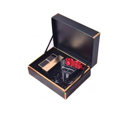 China Spot UV Cosmetic Gift Box Packaging 2mm Black Gold Paper Boxes for sale