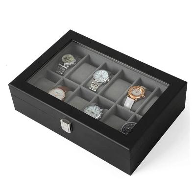 China Hard Wood MDF Board Glass Gift Watch Jewelry Box EVA Insert for sale