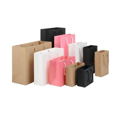 China Large Flat CMYK PNTONE Recycled Kraft Paper Shopping Carrier Bags 4C Printing for sale