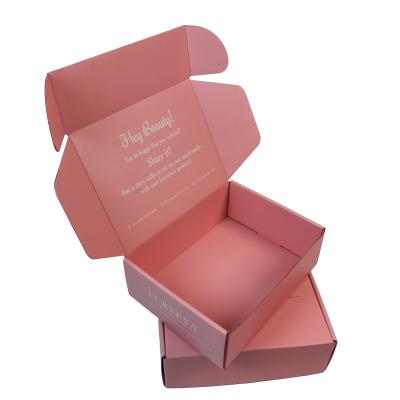 China PDF AI Pink Cardboard Flip Cosmetic Packaging Paper Box Aqueous Coating for sale