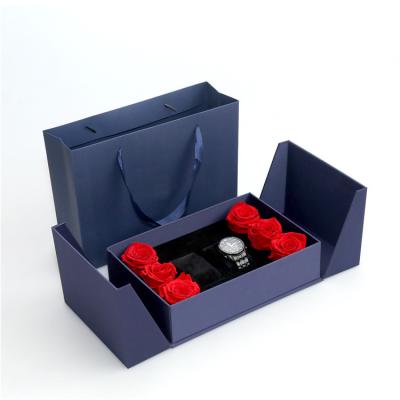 China ODM Logo Magnetic Packaging Cardboard Watch Box Metallic Lamination for sale